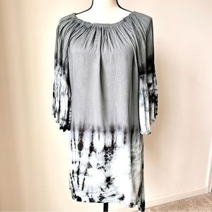 ACE FASHIONS Versatile Bell Sleeve Tie Dye Dress/Cover Up—SZ. Small